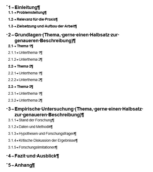 Beispiel Gliederung